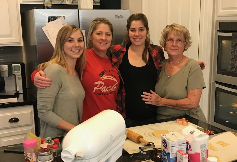 Gram doing what she loved, baking with some of her girls.